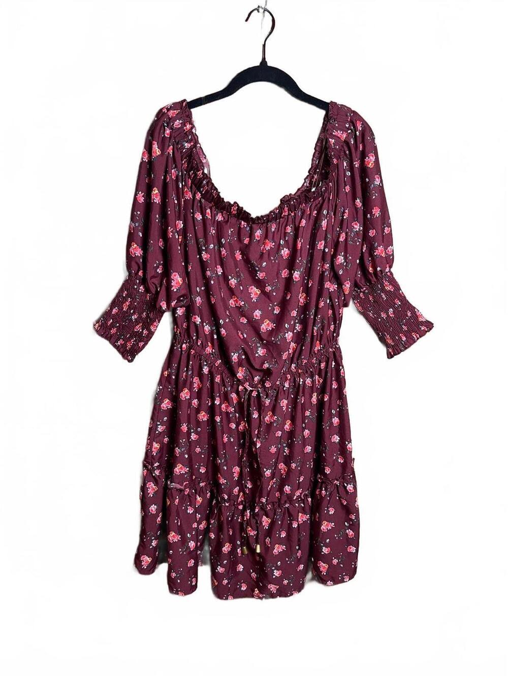 Blush Women's Floral Print Dress Rose Size 2X Off the Shoulder
